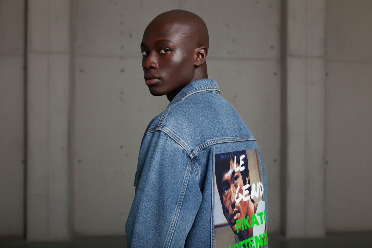 PIKATO Bruce Lee Men's Denim Jacket- Legend