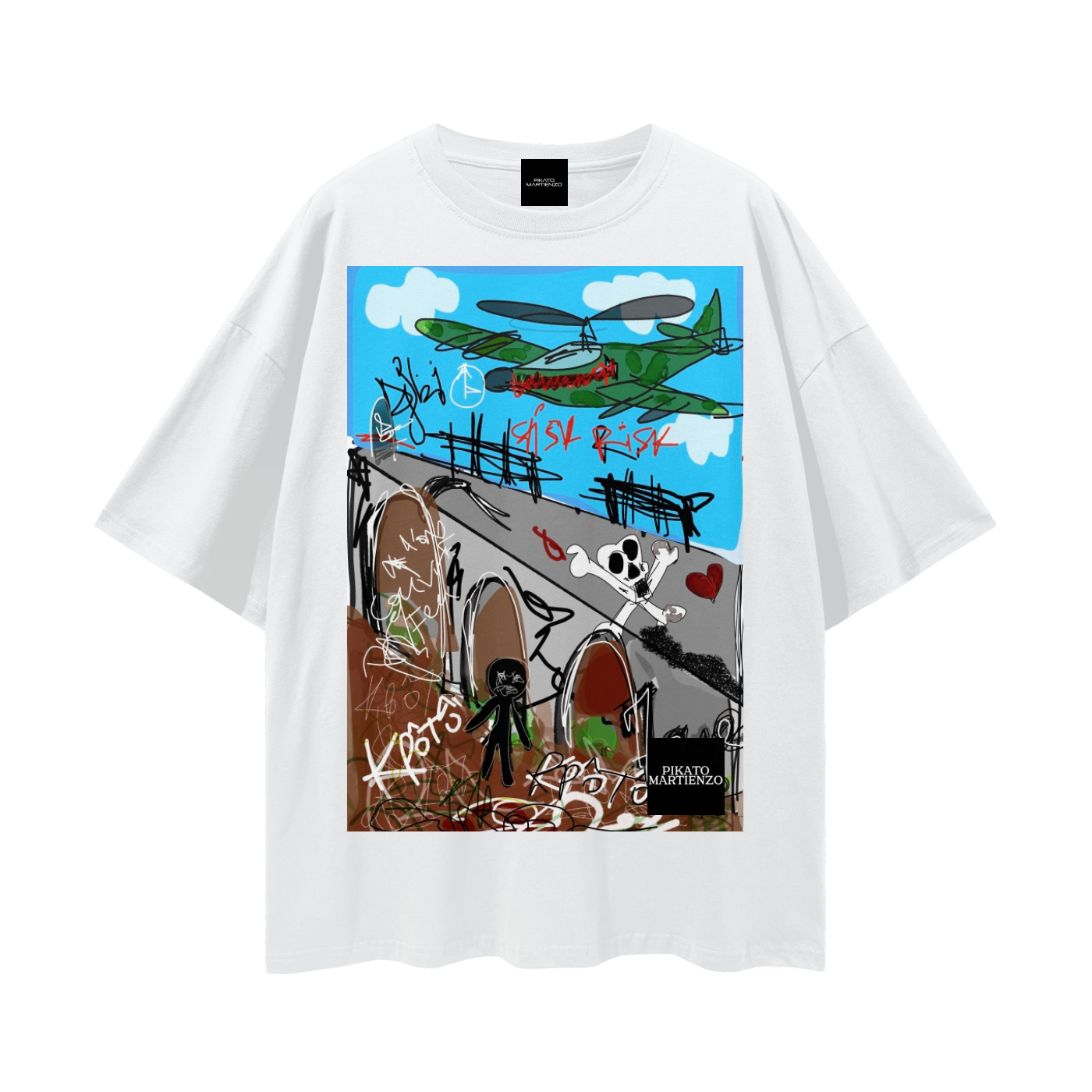 PM LE PONT 2010 Streetwear Loose Drop Shoulder T-Shirt