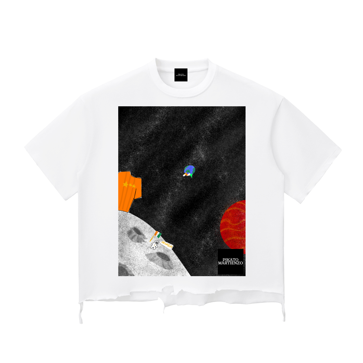 Snow Wash Raw-Hem Boxy T-shirt