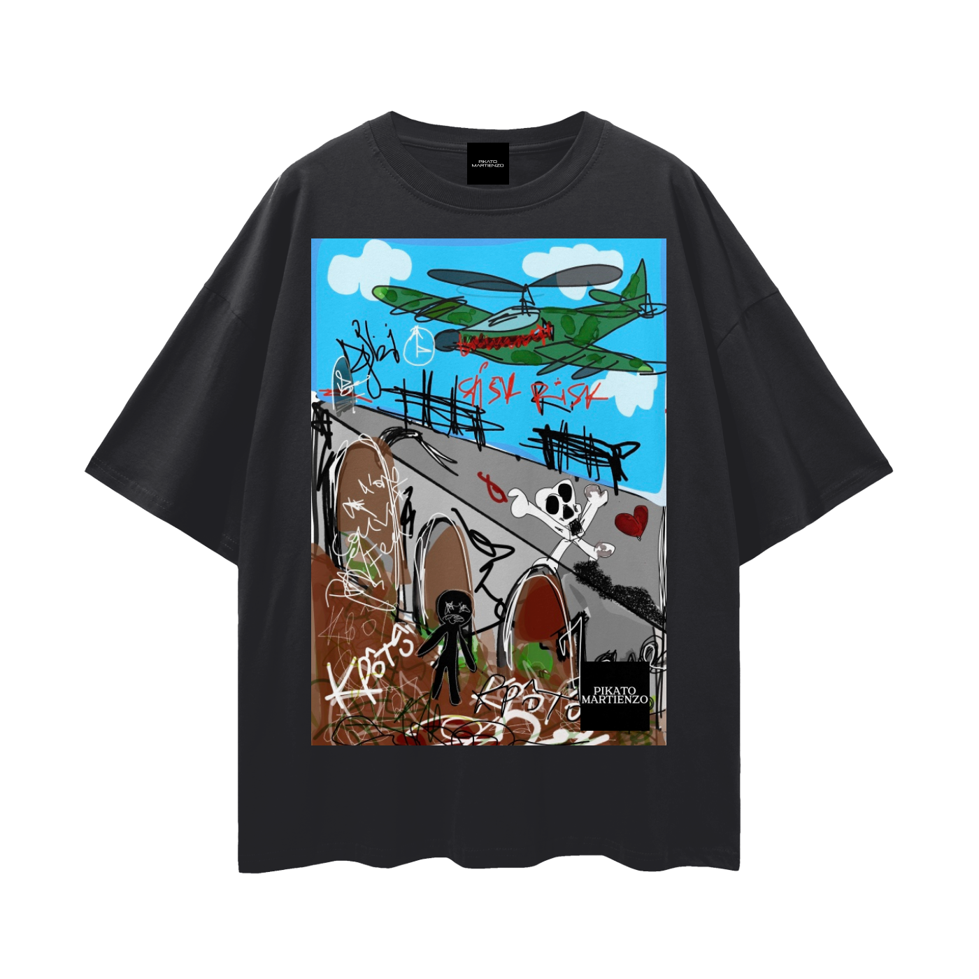 PM LE PONT 2010 Streetwear Loose Drop Shoulder T-Shirt